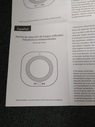 Detector de humo autónomo color blanco nuevo.