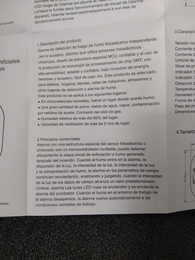 Detector de humo autónomo color blanco nuevo. 