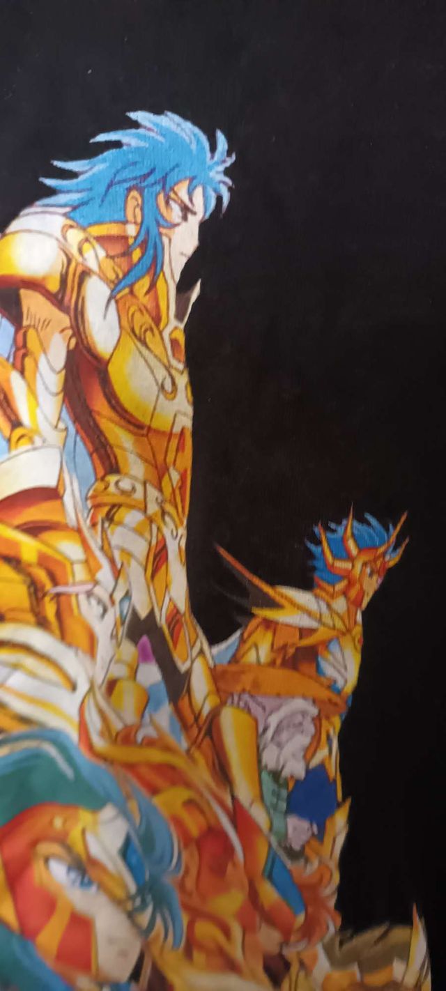 T shirt stampa cavalieri d'oro dello zodiaco