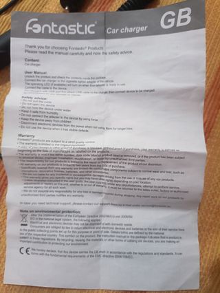 Cargador móvil para coche