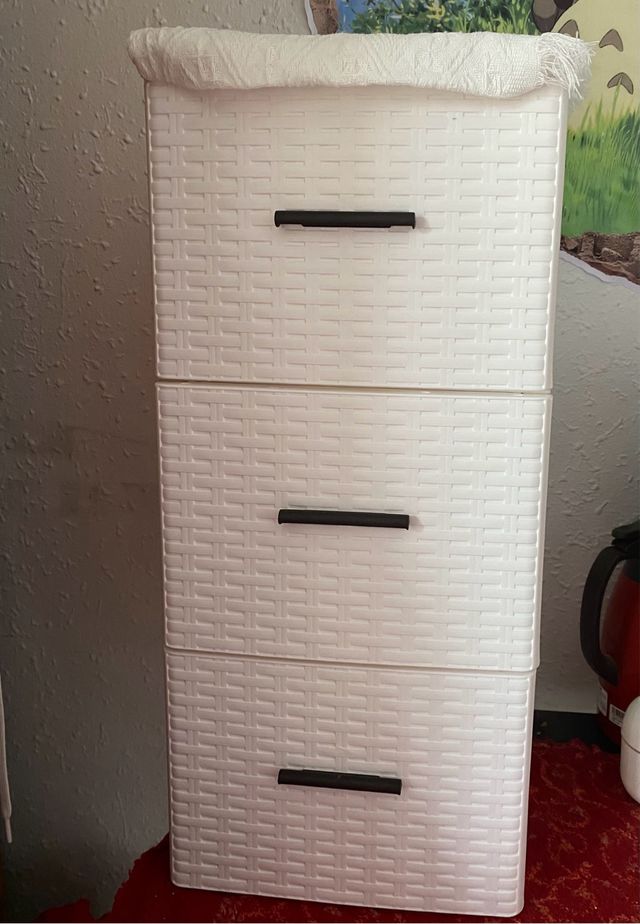 Cajonera 3 capas blanco, espacio grande