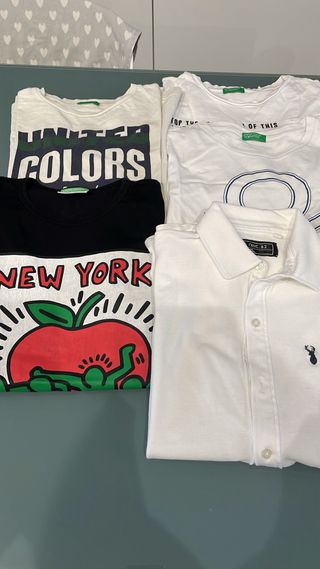 5 magliette bambino Benetton a manica lunga