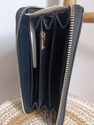 Billetera mujer negro nuevo Stradivarius