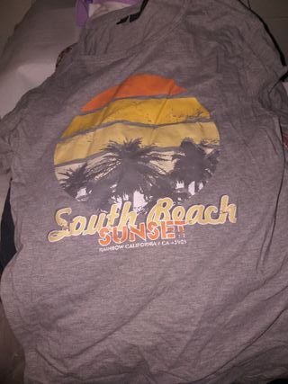 t-shirt rainbow south beach sunset uomo