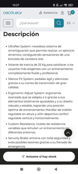 Bicicleta spinning Cecotec