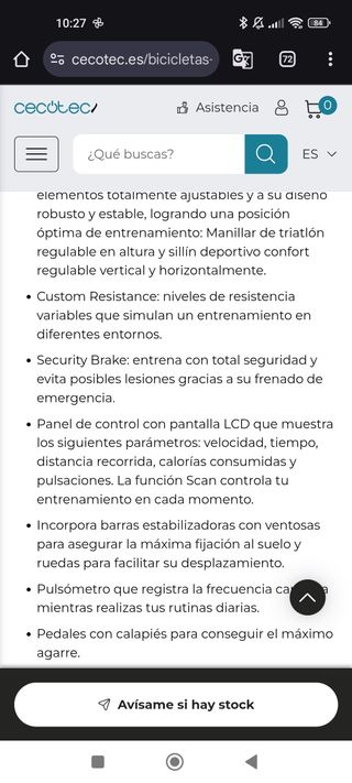 Bicicleta spinning Cecotec