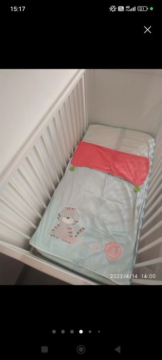 Cuna y colchón SIN JUEGO DE CHINCHONERA