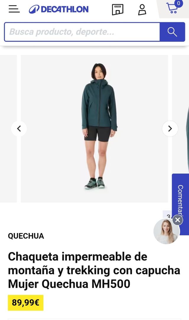 Chaqueta impermeable QuechuaMH500 NUEVA