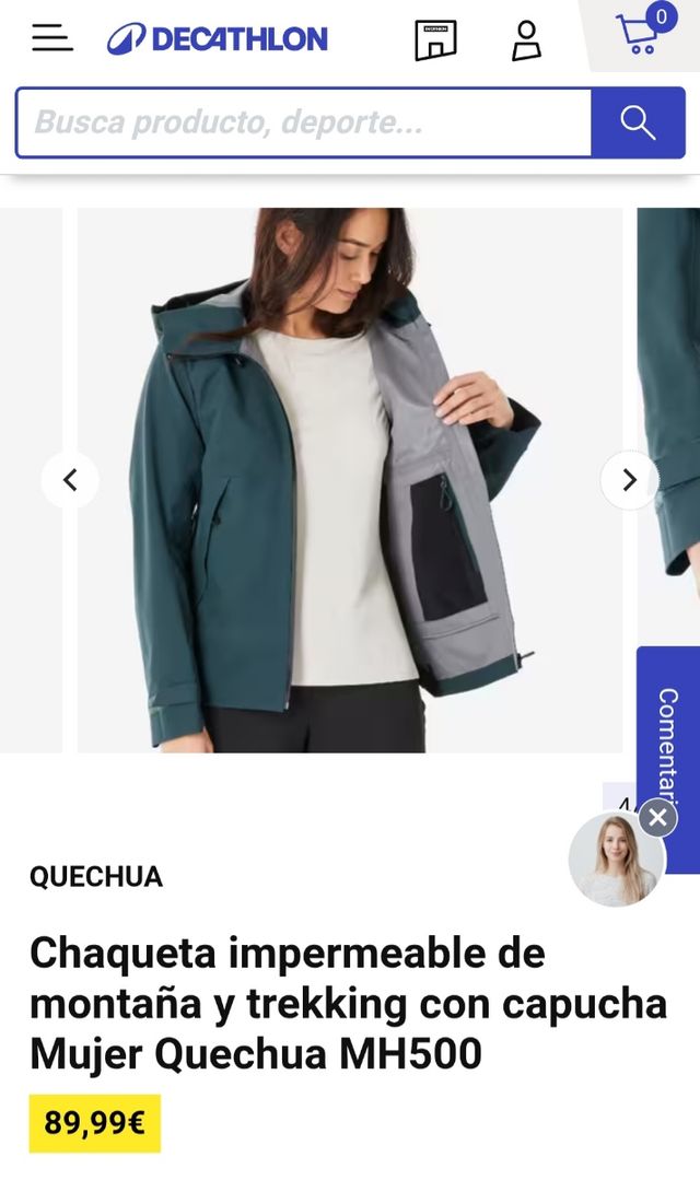 Chaqueta impermeable QuechuaMH500 NUEVA