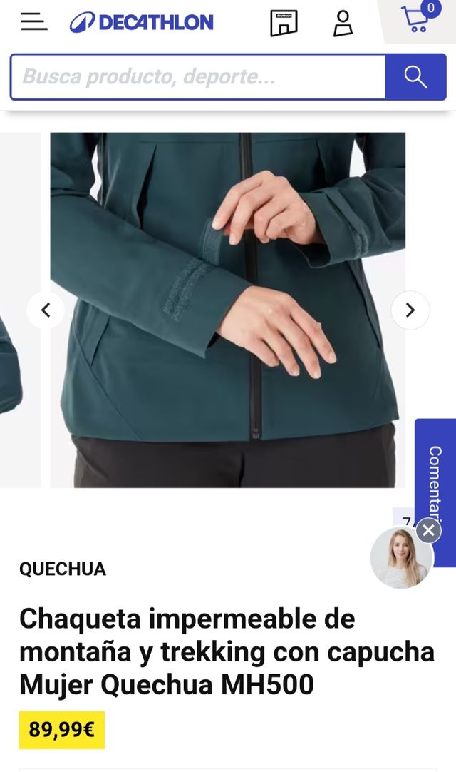 Chaqueta impermeable QuechuaMH500 NUEVA