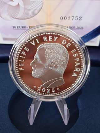 Moneda 10 euros plata proof 25,equipo 2026