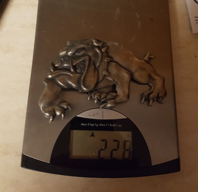 Fibbia vintage 1990 Bulldog Buckle Co. Autentica