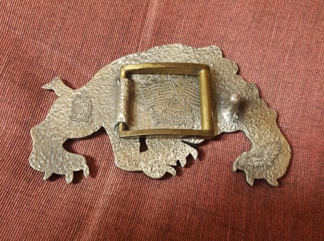 Fibbia vintage 1990 Bulldog Buckle Co. Autentica