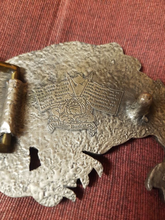 Fibbia vintage 1990 Bulldog Buckle Co. Autentica