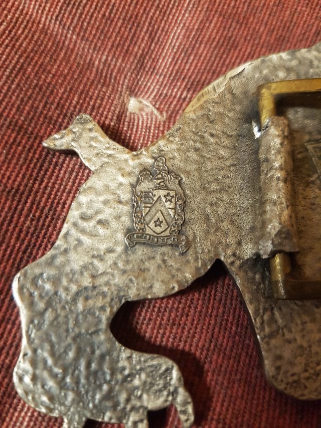 Fibbia vintage 1990 Bulldog Buckle Co. Autentica