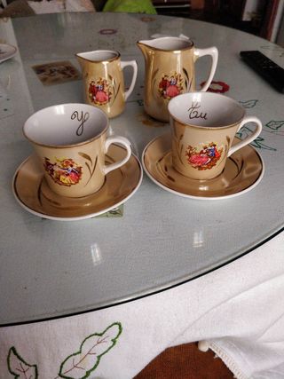 Juego de café , tú y yo ,vintage , segunda mano 