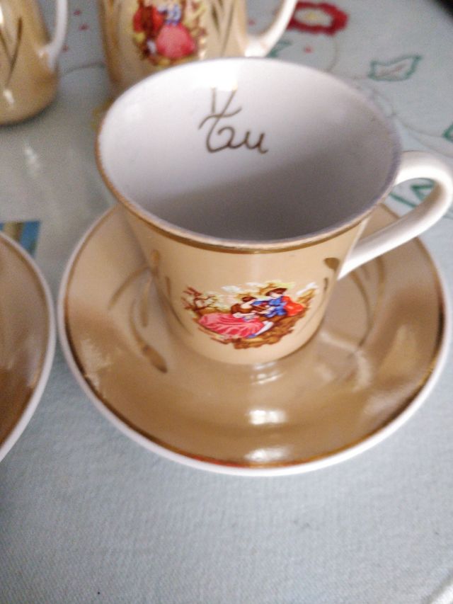 Juego de café , tú y yo ,vintage , segunda mano