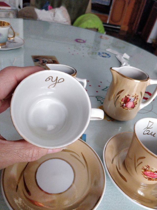 Juego de café , tú y yo ,vintage , segunda mano