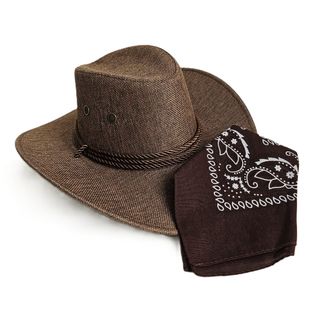 Sombrero Cowboy Vaquero para Adulto Pañuelo Marrón
