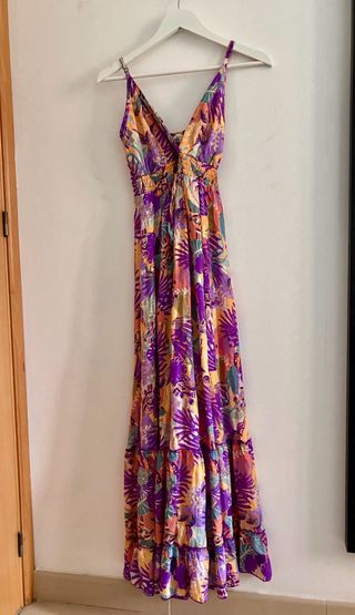 Vestido estilo boho largo multicolor