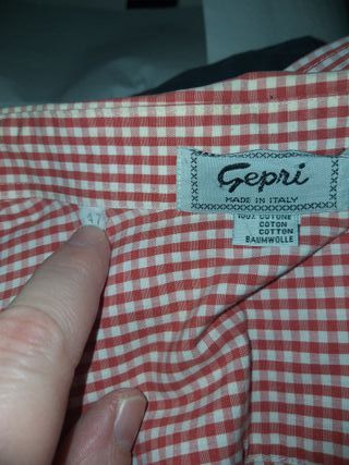 camicia gepri made in italy a quadri bianco-rossa