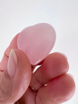 Coraçao de quartzo rosa
