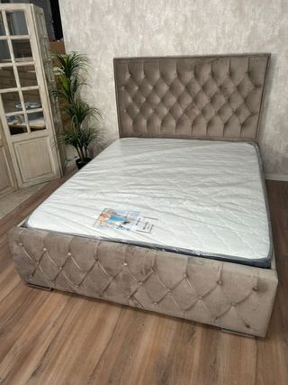 CAMA COMPLETA CON CABECERO TERCIOPELO 135 Y 150