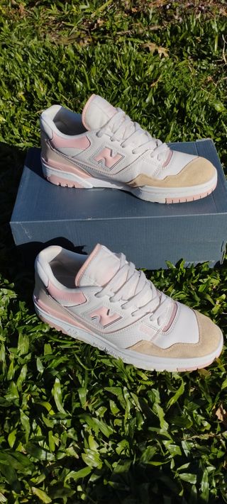 Zapatillas Mujer New Balance 550 Rosa y Blanco