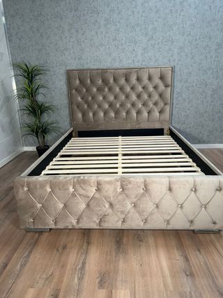 CAMA COMPLETA CON CABECERO TERCIOPELO 135 Y 150