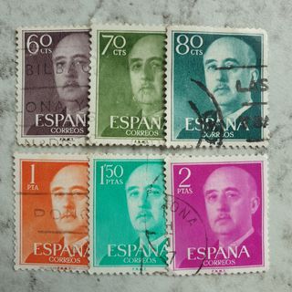 Lote 6 sellos Edifil 1150 al 1158 Franco Año 1955