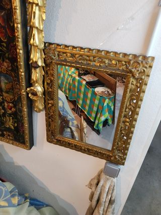 Espejo antiguo oro fino