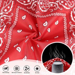 3 Bandanas Estampadas Pañuelos Negro Blanco y Rojo