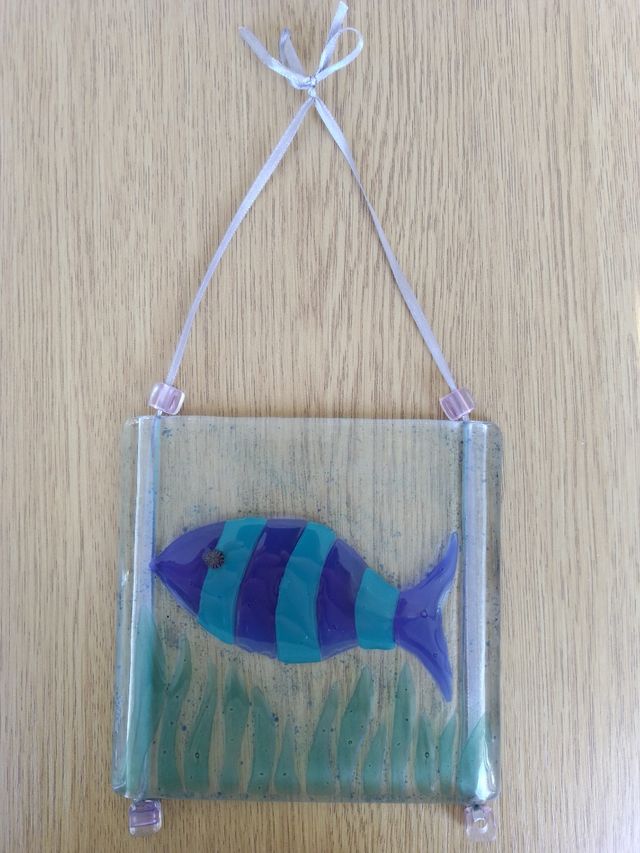 Cuadro de cristal fundido. Artesanal.