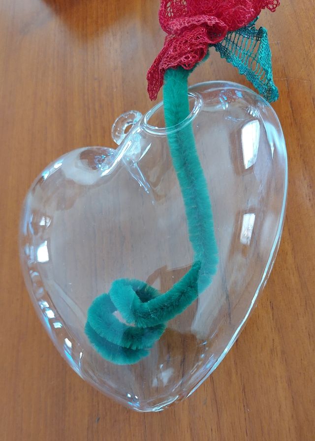 Florero colgante cristal. Corazón.