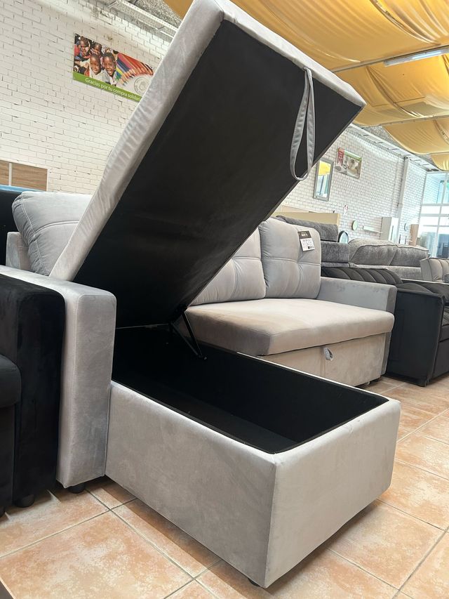 Sofa Chaise Longue Cama Gris + ARCON!