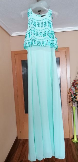 Vestido fiesta color menta