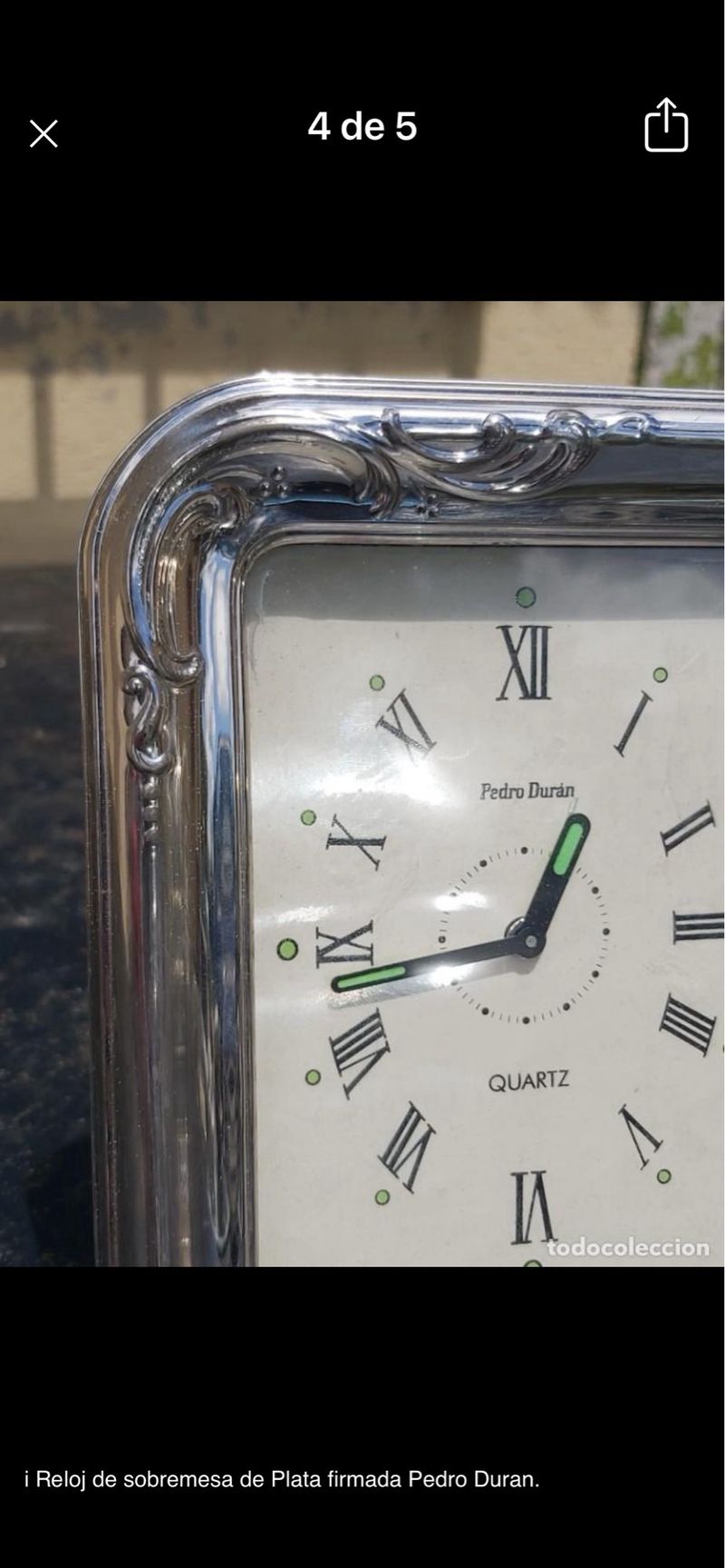 Reloj de sobremesa de Plata firmada Pedro de segunda mano