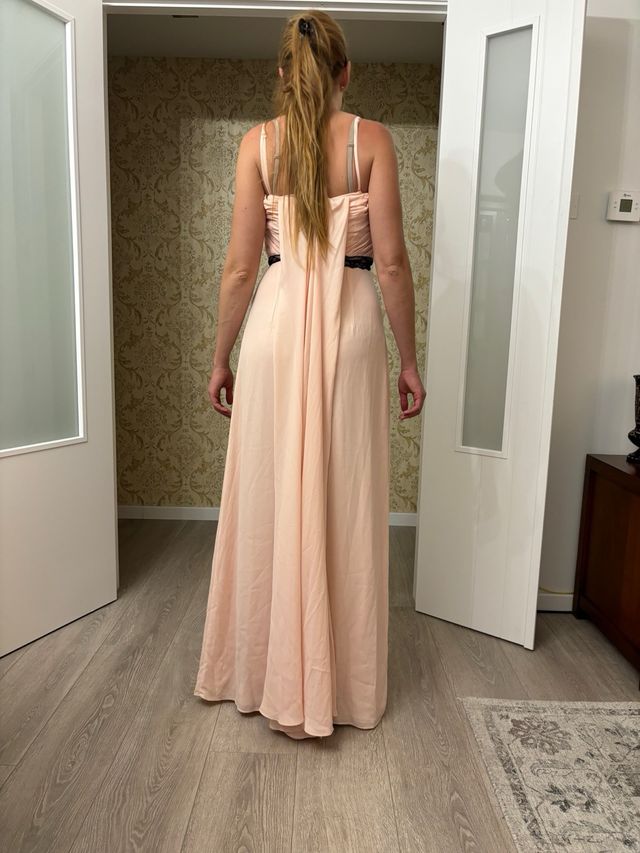 Vestido evento rosa claro