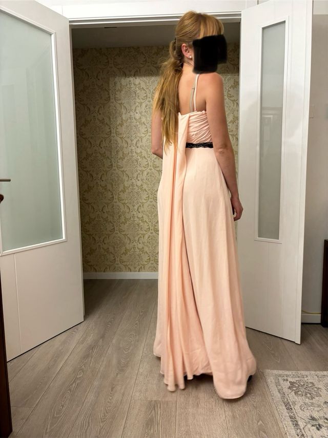 Vestido evento rosa claro