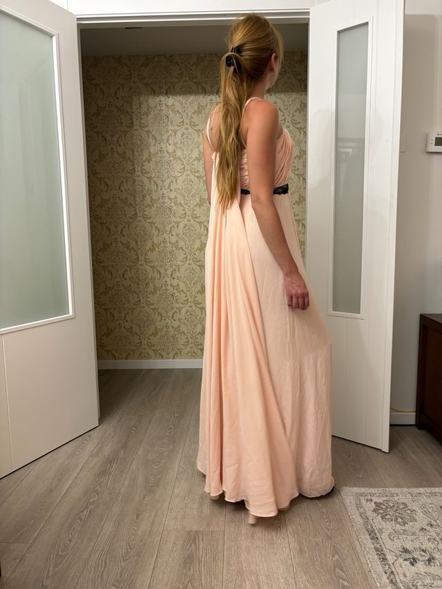 Vestido evento rosa claro