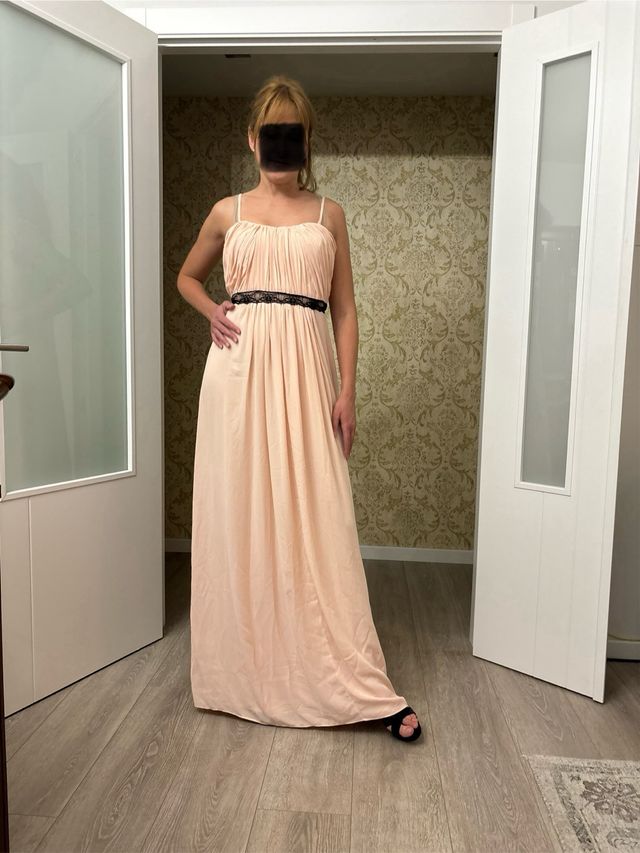 Vestido evento rosa claro