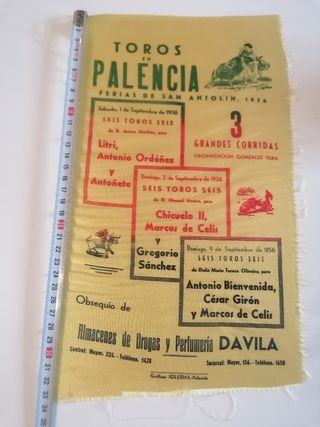 Cartel tela toros Palencia 1956