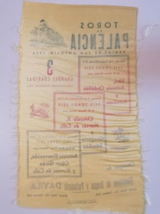 Cartel tela toros Palencia 1956