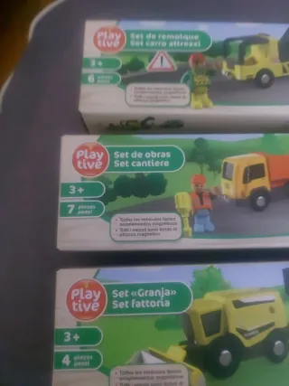 3 sets madera Camión, tractor, maquinas madera