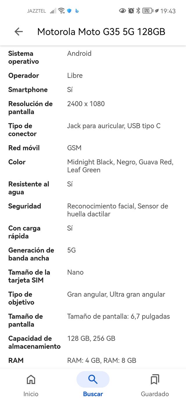 Motorola 128gb Verde