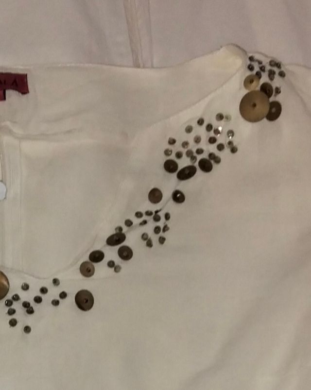 Camisa bordados abalorios y lentejuelas
