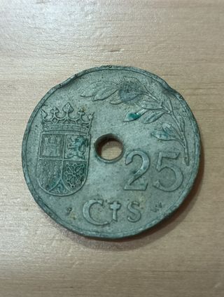 Moneda 25 céntimos 1937
