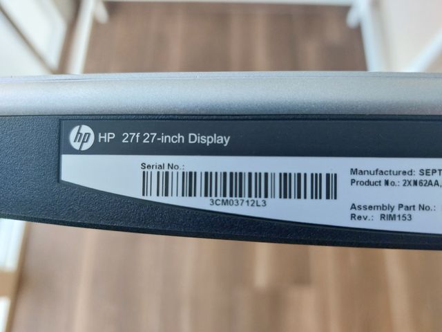 Pantalla de ordenador Hp 27" + cables