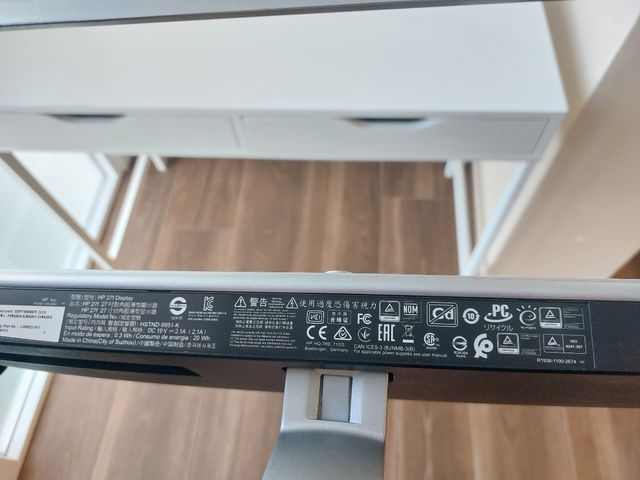 Pantalla de ordenador Hp 27" + cables