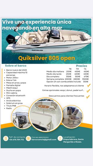 Alquiler embarcacion quicksilver